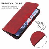 Peňaženkové kožené puzdro Magnetic Closure na Moto E22 - Červená