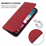 Peňaženkové kožené puzdro Magnetic Closure na Moto G10/G20/G30 - Červená