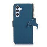 Peňaženkové kožené puzdro GENUINE na Samsung Galaxy A54 5G – Modrá