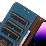 Peňaženkové kožené puzdro GENUINE na Samsung Galaxy A54 5G – Modrá