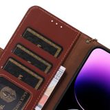 Peňaženkové kožené puzdro GENUINE na Samsung Galaxy A54 5G – Kávová