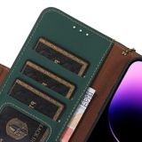 Peňaženkové kožené puzdro GENUINE na Samsung Galaxy A54 5G – Zelená