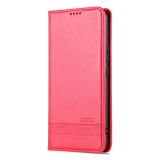Peňaženkové kožené puzdro AZNS Magnetic na Xiaomi 12T / 12T Pro – Červená