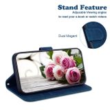 Peňaženkové kožené puzdro BUTTERFLY ROSE na Samsung Galaxy S23 5G – Modrá