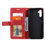 Peňaženkové kožené puzdro SPLICING na Samsung Galaxy A14 4G/5G – Červená