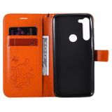 Peňaženkové kožené puzdro BUTTERFLIES na Motorola Moto G8 Power - oranžová