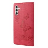 Peňaženkové kožené puzdro BUTTERFLY na Samsung Galaxy A54 5G – Červená