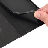 Peňaženkové kožené puzdro Splicing na Oppo A17 - Čierna