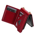 Peňaženkové kožené puzdro N.BEKUS Zipper na Samsung Galaxy Z Flip4 - Červená