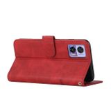 Peňaženkové kožené puzdro Calf Stitching na Motorola Edge 30 Neo - Červená