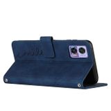 Peňaženkové kožené puzdro Heart na Motorola Edge 30 Neo - Modrá