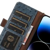Peňaženkové kožené puzdro OSTRICH na Samsung Galaxy A34 5G – Modrá