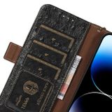Peňaženkové kožené puzdro OSTRICH na Samsung Galaxy A34 5G – Čierna