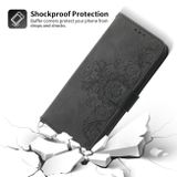 Peňaženkové kožené puzdro FLOWERS na Samsung Galaxy A54 5G – Čierna