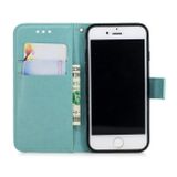 Peňaženkové kožené puzdro na iPhone SE (2020) - Zelený