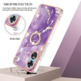 Akrylový kryt Marble Ring Holder na Oppo A17 - Purple 002
