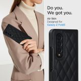 Peňaženkové kožené puzdro Rhombic na Samsung Galaxy Z Fold4 - Čierna