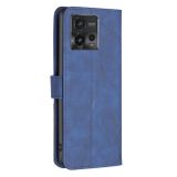 Peňaženkové kožené puzdro Rhombus na Motorola Moto G72 - Modrá