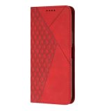 Peňaženkové kožené puzdro DIAMOND na Samsung Galaxy A54 5G – Červená