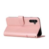 Peňaženkové kožené puzdro STITCHING na Samsung Galaxy A54 5G – Ružovozlatá