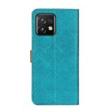 Peňaženkové kožené puzdro Floral na Motorola Edge 40 Pro - Modrá