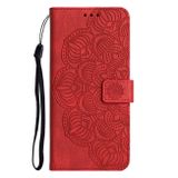 Peňaženkové kožené puzdro MANDALA na Samsung Galaxy A34 5G – Červená