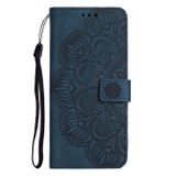 Peňaženkové kožené puzdro MANDALA na Samsung Galaxy A54 5G – Modrá
