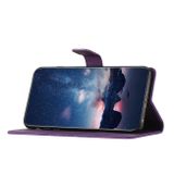 Peňaženkové kožené puzdro EMBOSSED na Samsung Galaxy A54 5G – Fialová