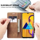 Peňaženkové kožené puzdro na Samsung Galaxy M21 -Hnedá