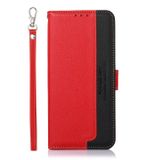 Peňaženkové kožené puzdro KHAZNEH Litchi na Xiaomi Redmi Note 12S - Červená