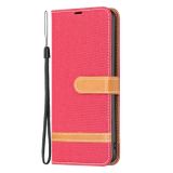Peňaženkové kožené puzdro DENIM na Xiaomi Redmi Note 12 5G – Červená