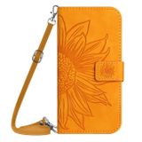 Peňaženkové kožené puzdro Sun Flower na Oppo A58 5G - Žltá
