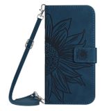 Peňaženkové kožené puzdro Sun Flower na Oppo A58 5G - Atramentovo modrá