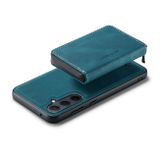 Kožený kryt JEEHOOD Magnetic Zipper na Galaxy A35 5G - Modrá