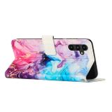 Peňaženkové 3D puzdro MARBLE na Samsung Galaxy A54 5G – Ružovofialová