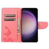 Peňaženkové kožené puzdro EMBOSSED na Samsung Galaxy S23 5G – Ružová