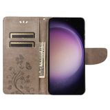 Peňaženkové kožené puzdro BUTTERFLY na Samsung Galaxy S23 5G – Šedá