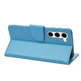 Peňaženkové kožené puzdro BUTTERFLY na Samsung Galaxy S23 5G – Modrá