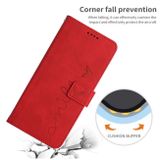 Peňaženkové kožené puzdro Heart Pattern na Xiaomi Redmi Note 12 Pro+ 5G - Červená