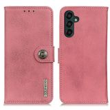 Peňaženkové kožené puzdro KHAZNEH Cowhide na Samsung Galaxy A24 - Ružová