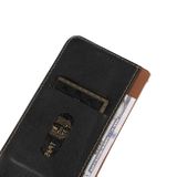 Peňaženkové kožené puzdro KHAZNEH Nappa Top Layer na Moto G73 5G - Čierna