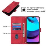 Peňaženkové kožené puzdro Skin Feel Embossed na Motorola Moto E20 / E30 / E40 - Červená
