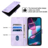 Peňaženkové kožené puzdro Skin-feel na Motorola Edge 30 Pro - Svetlo fialová