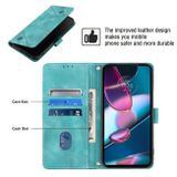 Peňaženkové kožené puzdro Skin-feel na Motorola Edge 30 Pro - Zelená