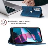 Peňaženkové kožené puzdro Skin-feel na Motorola Edge 30 Pro - Modrá