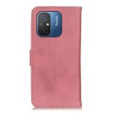 Peňaženkové kožené puzdro KHAZNEH Hovädzia koža na Xiaomi Redmi 12C - Ružová