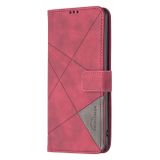 Peňaženkové kožené puzdro Rhombus na Xiaomi Redmi 12 - Červená