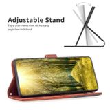 Peňaženkové kožené puzdro Buckle Rhombus na Xiaomi 13T / 13T Pro - Hnedá
