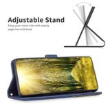 Peňaženkové kožené puzdro Buckle Rhombus na Xiaomi 13T / 13T Pro - Modrá