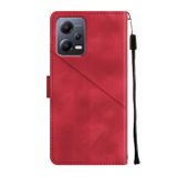 Peňaženkové kožené puzdro LEATHER na Xiaomi Redmi Note 12 5G – Červená